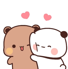 Cute Bubu and Dudu romantic animation with hearts